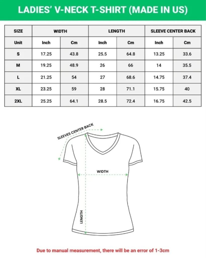 Current image: Gildan V-Neck Sizes