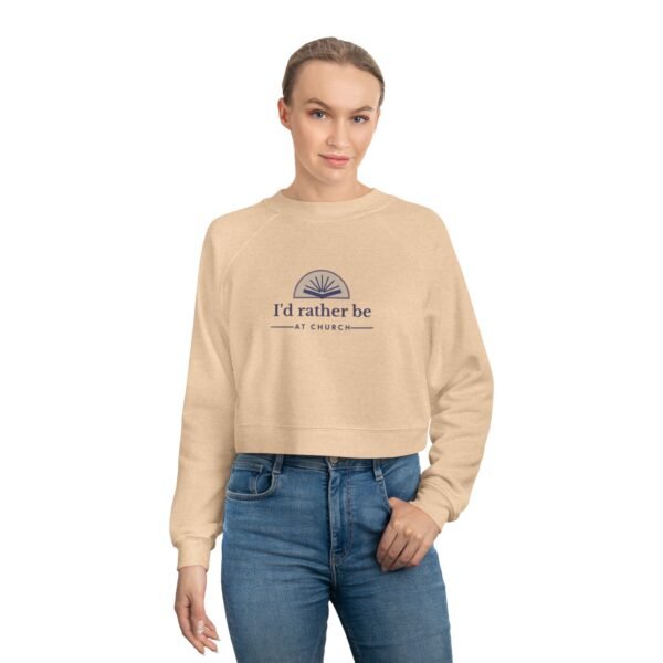 UCD Christian Women's Cropped Pullover Rather be at Church - Image 6