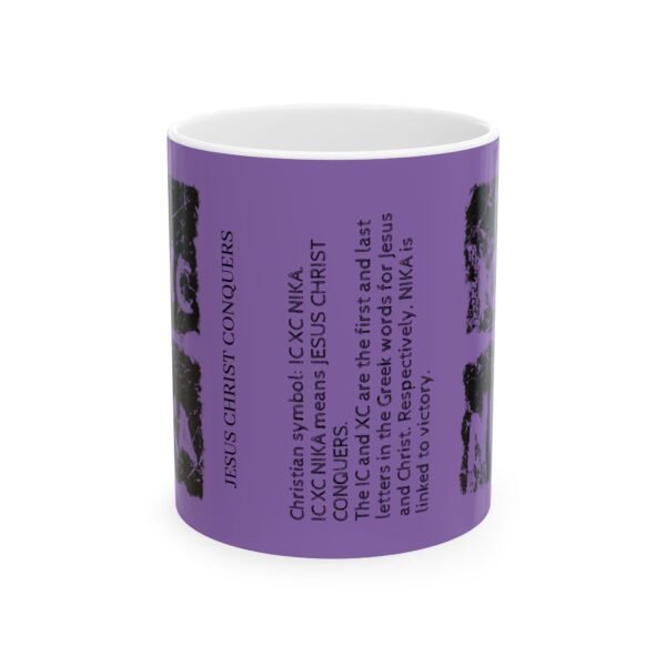 UCD Christian Ceramic Mug Jesus Christ Conquers - Image 2