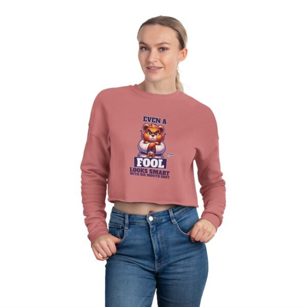 Funny Proverbs 17:28 Cropped Sweatshirt - UCD - Image 3