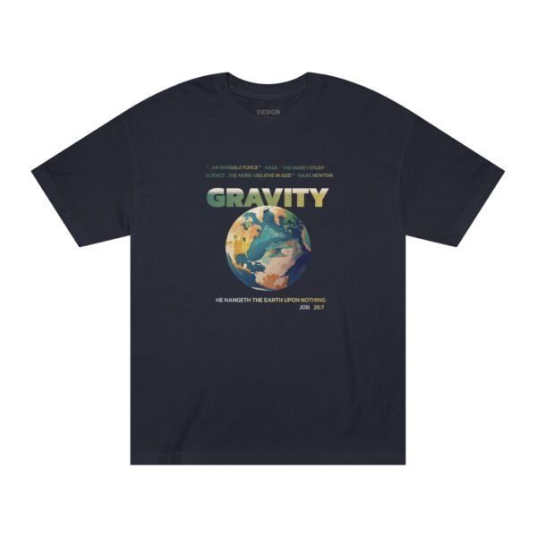 Job 26:7 Gravity - Christian T-shirt - UCD - Image 3