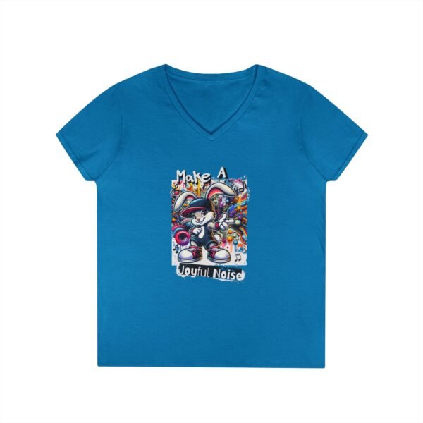 Make A Joyful Noise - Christian V-Neck T-Shirt - UCD - Image 3