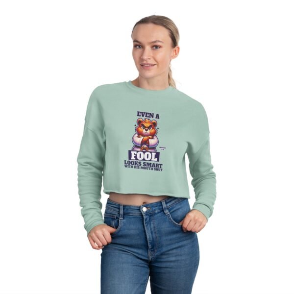 Funny Proverbs 17:28 Cropped Sweatshirt - UCD - Image 6
