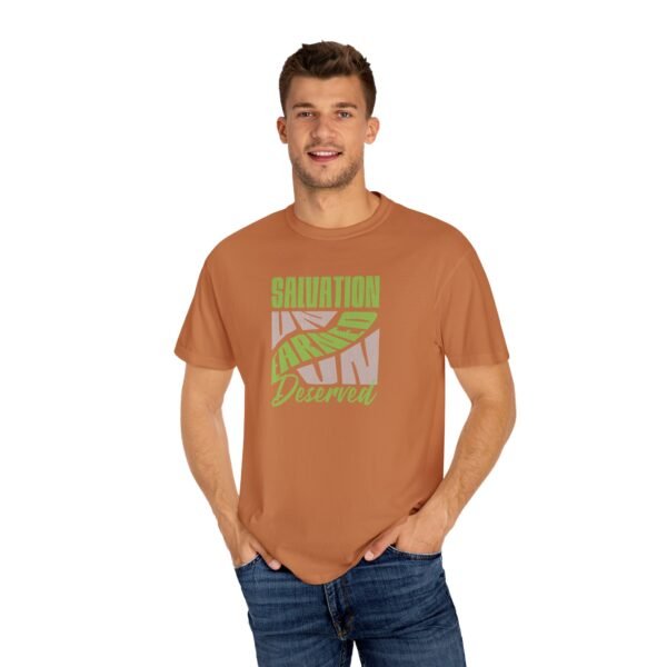 Salvation un earned un deserved  - Christian Dyed T-Shirt - UCD - Image 4