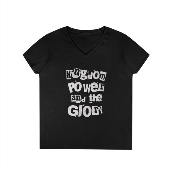 Kingdom Power and the Glory - Christian V-Neck T-Shirt - UCD - Image 3