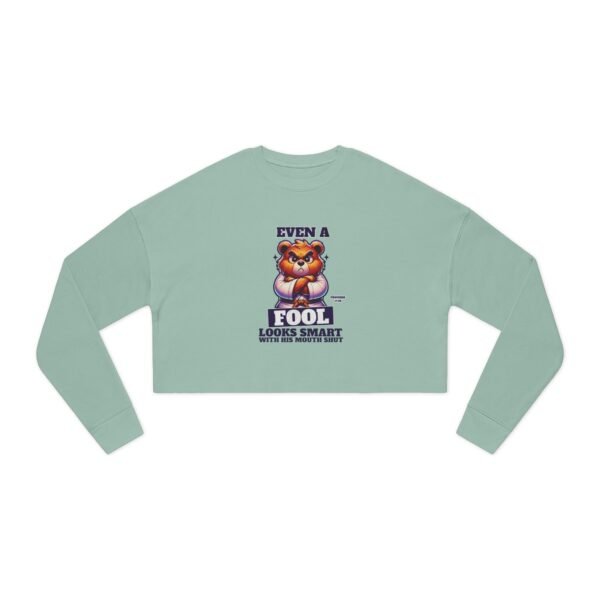 Funny Proverbs 17:28 Cropped Sweatshirt - UCD - Image 4
