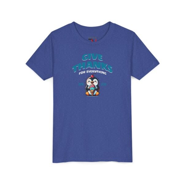 Give Thanks Ice Cream Penguin - Christian Youth T-shirt -  UCD - Image 3