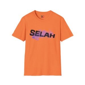 Selah Graphic T-Shirt — Bold Script with Purple Paint Splash