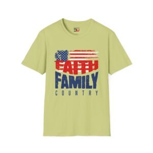 Faith Family Country T-Shirt — Patriotic American Flag Tee