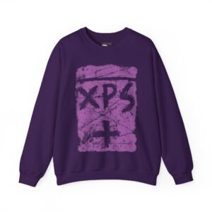 XPS Name of Christ Sweatshirt — Purple Grunge Christian Crewneck