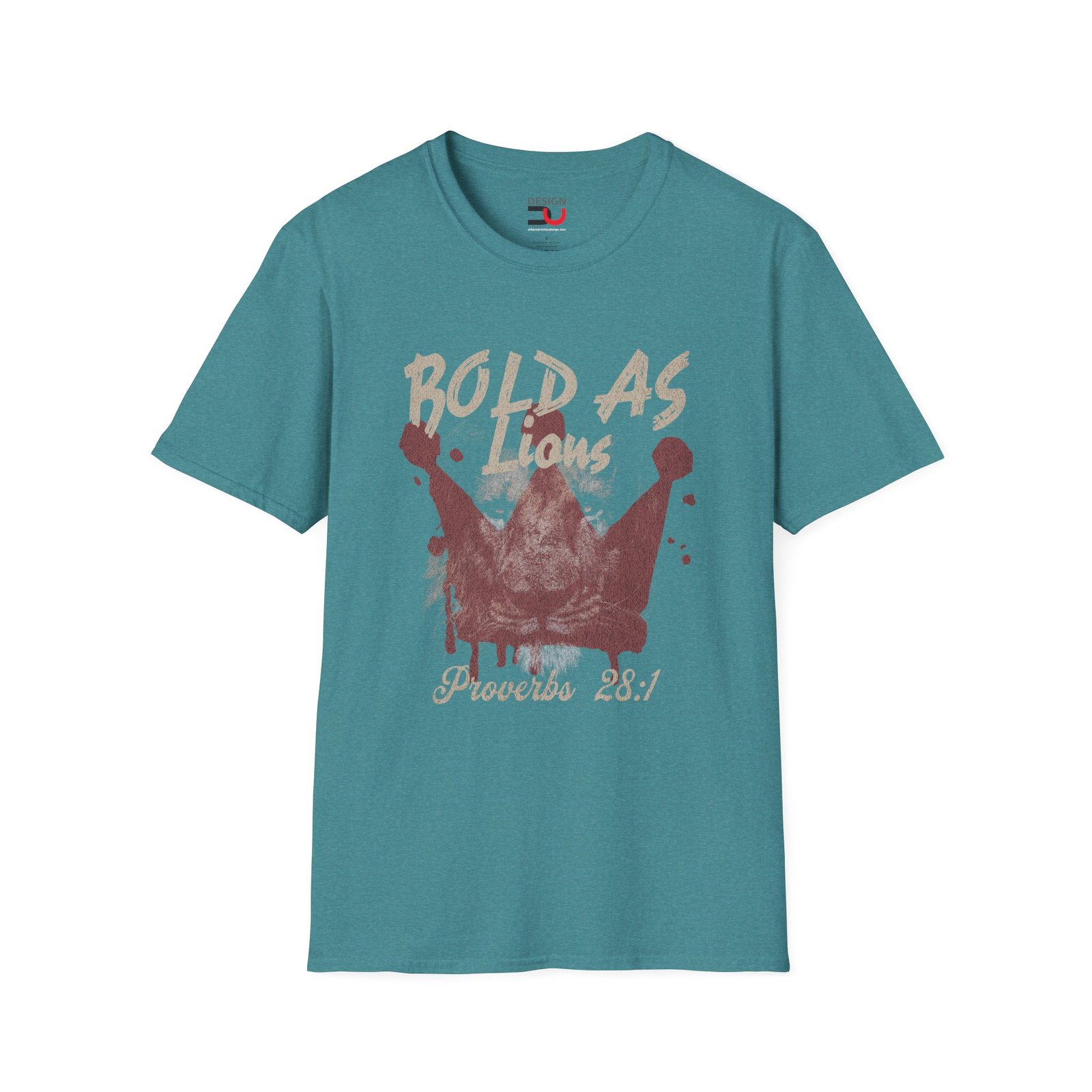 Proverbs 28:1 "Bold As Lions" Christian T-Shirt - Image 4