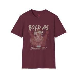 Proverbs 28:1 "Bold As Lions" Christian T-Shirt