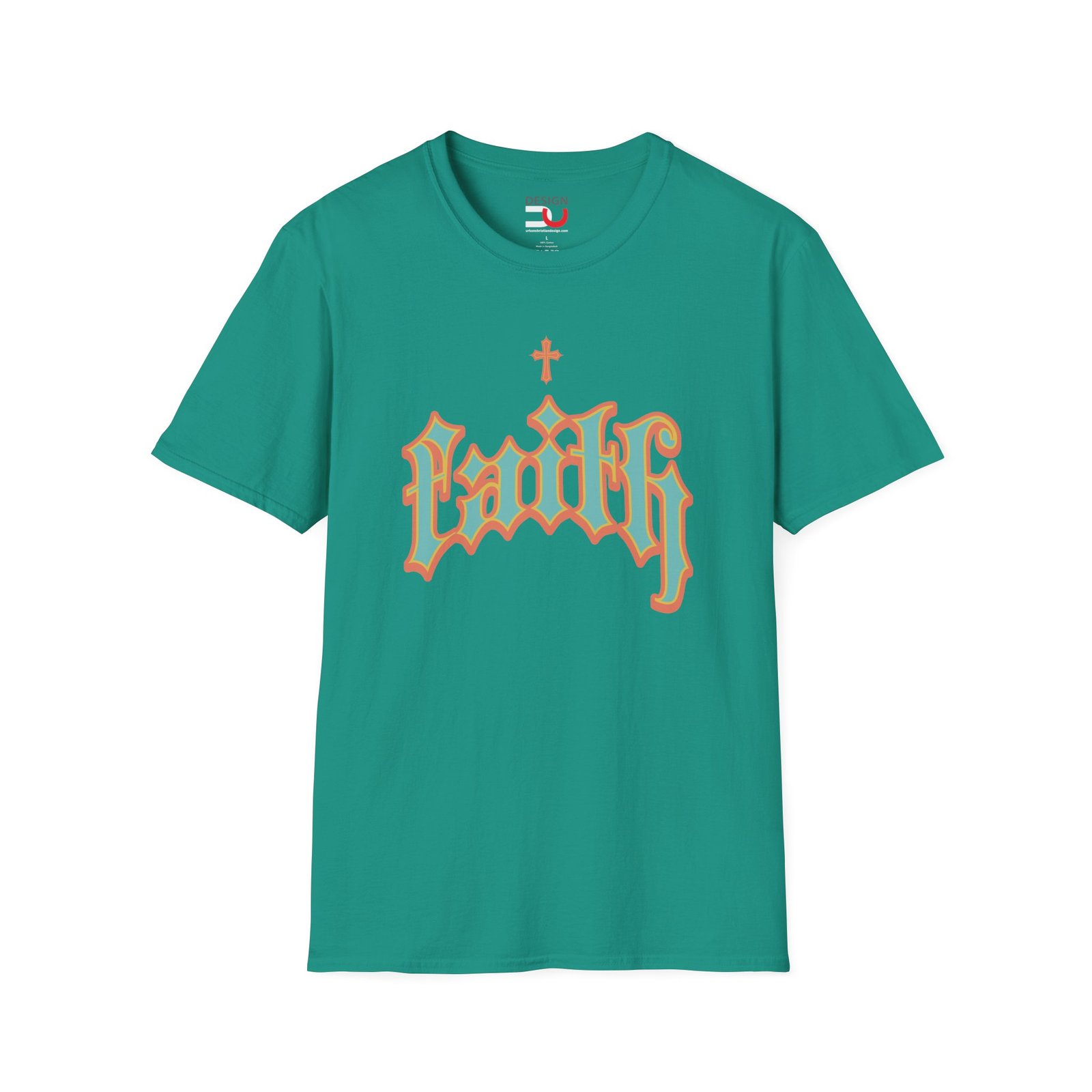 Faith Gothic Script T-Shirt — Vintage Cross Graphic Tee - Image 3