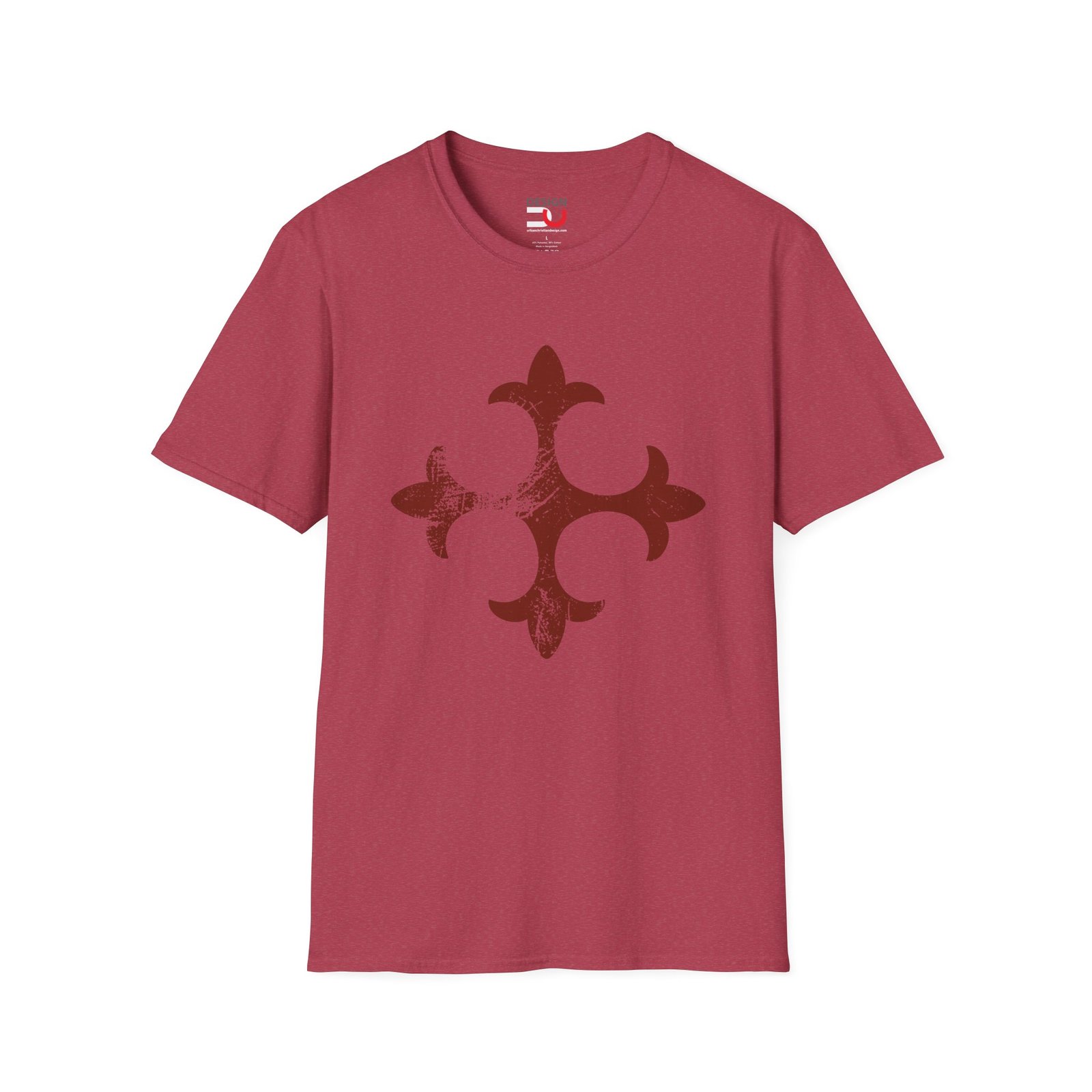 Awesome Cross Design T-Shirt - Rustic Fleur-de-Lis Tee