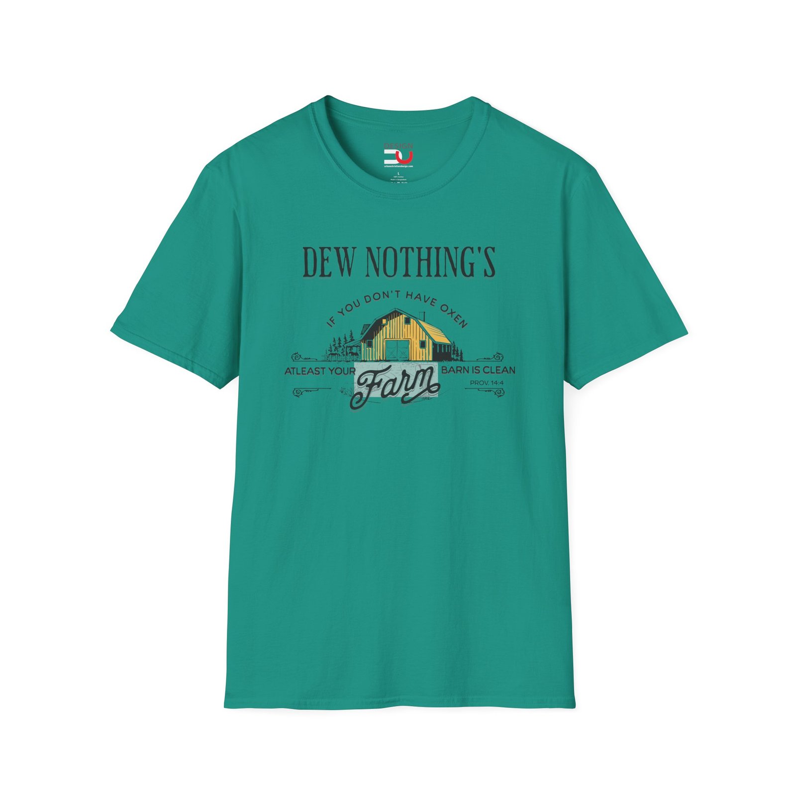 Hard Work Proverbs 14:4 T-Shirt - Dew Nothing's Farm Tee - Image 3
