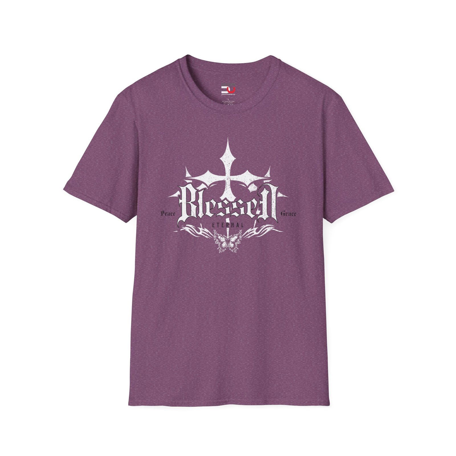 Blessed Graphic T-Shirt — Vintage Gothic Cross Design - Image 7