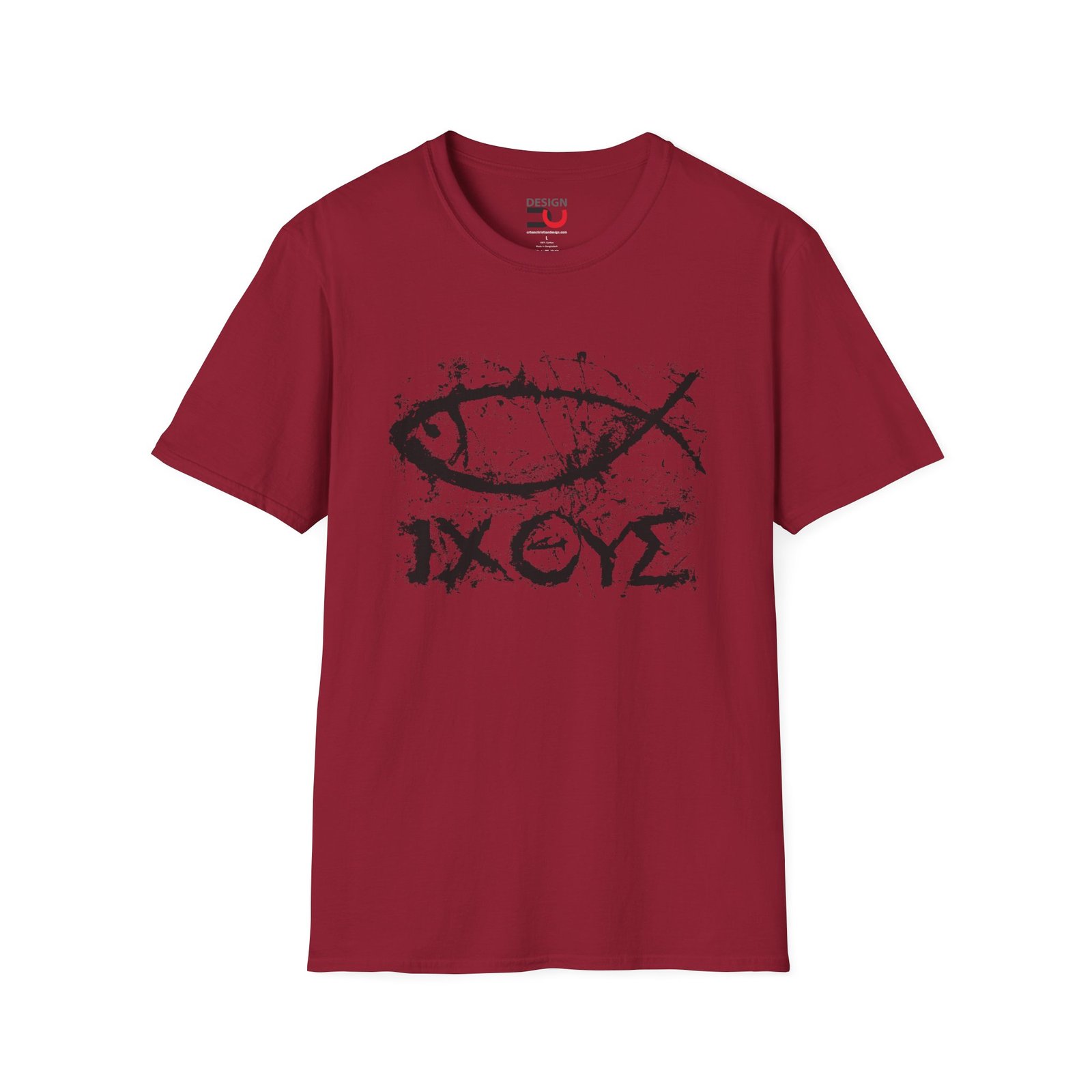 Christian Fish Ichthys T-Shirt – Grunge Jesus Symbol Tee - Image 7