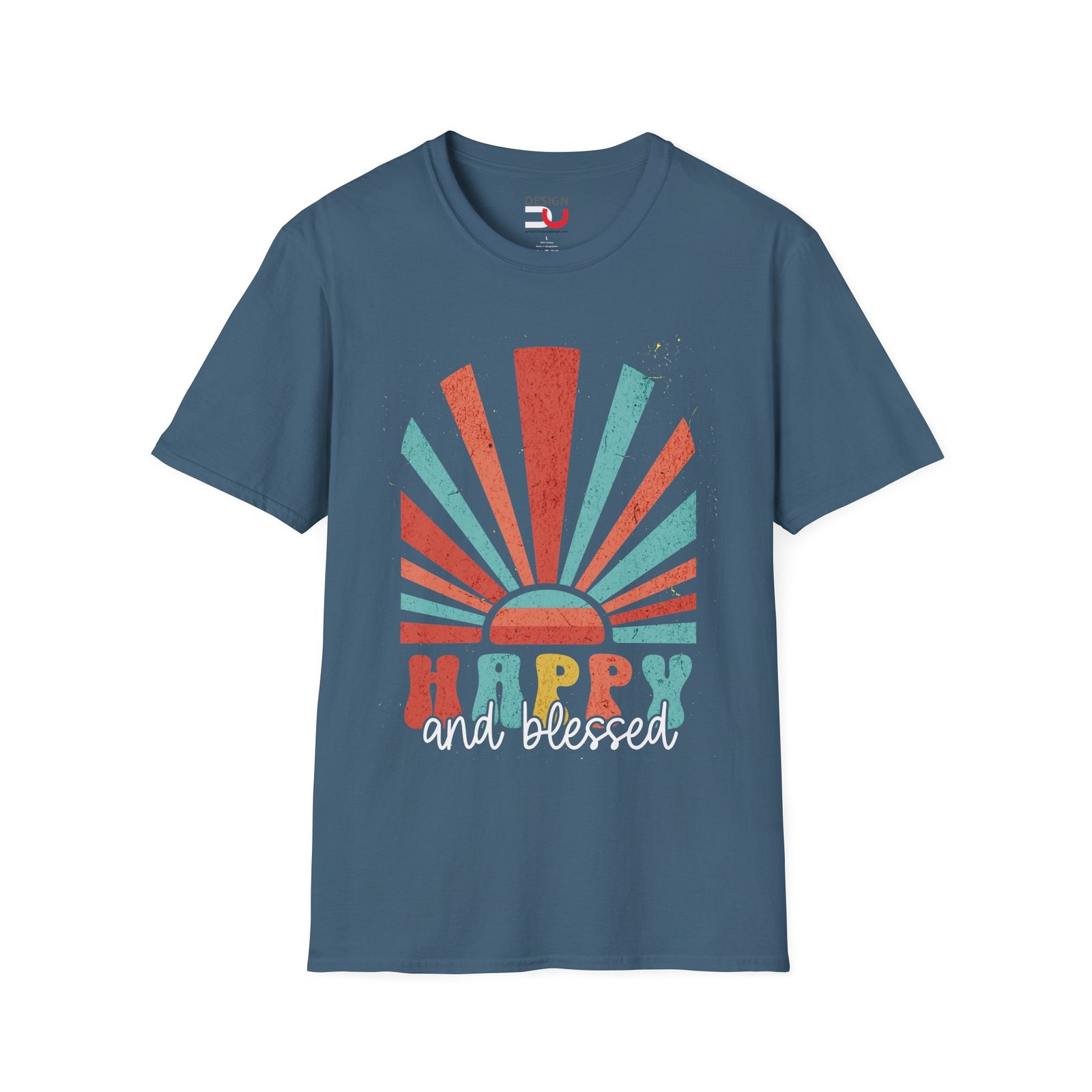 Happy and Blessed T-Shirt — Retro Sunrise Graphic Tee - Image 6