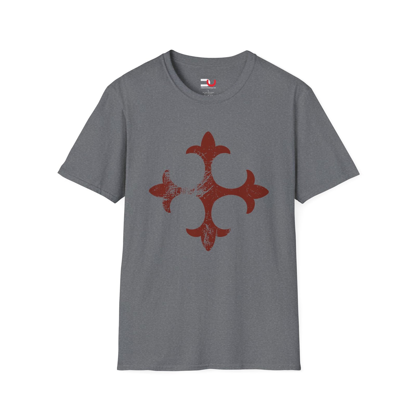 Awesome Cross Design T-Shirt - Rustic Fleur-de-Lis Tee - Image 2