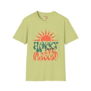 Happy and Blessed T-Shirt — Retro Sun Graphic Tee