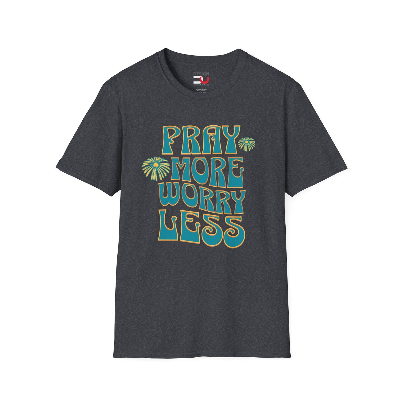 Pray More Worry Less T-Shirt — Floral Retro Christian Faith Tee
