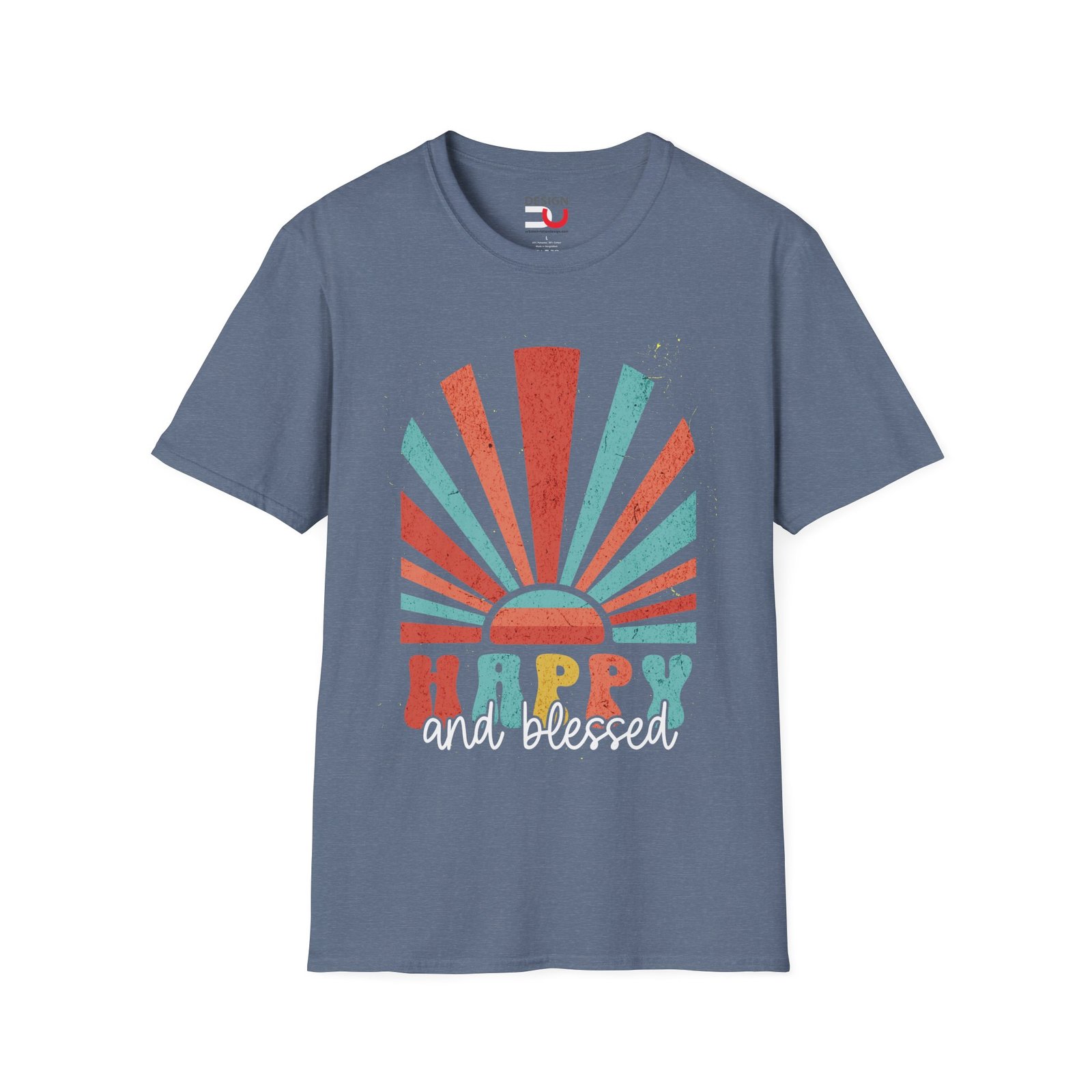 Happy and Blessed T-Shirt — Retro Sunrise Graphic Tee - Image 5