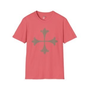 Ancient Christian Fleur Cross Design — Vintage Medieval Crest Tee