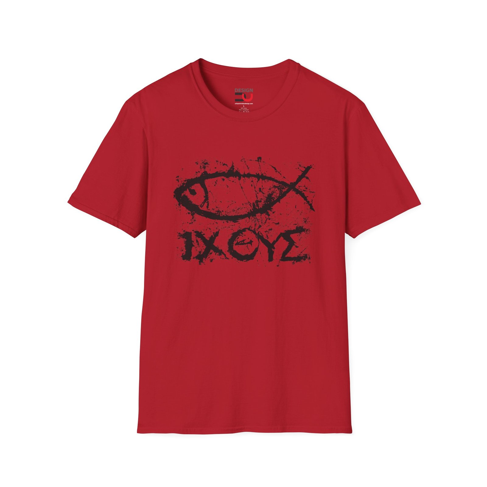 Christian Fish Ichthys T-Shirt – Grunge Jesus Symbol Tee - Image 6