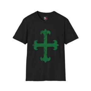 Order of Aviz Cross T-shirt - Green Distressed Fleur Cross T-Shirt