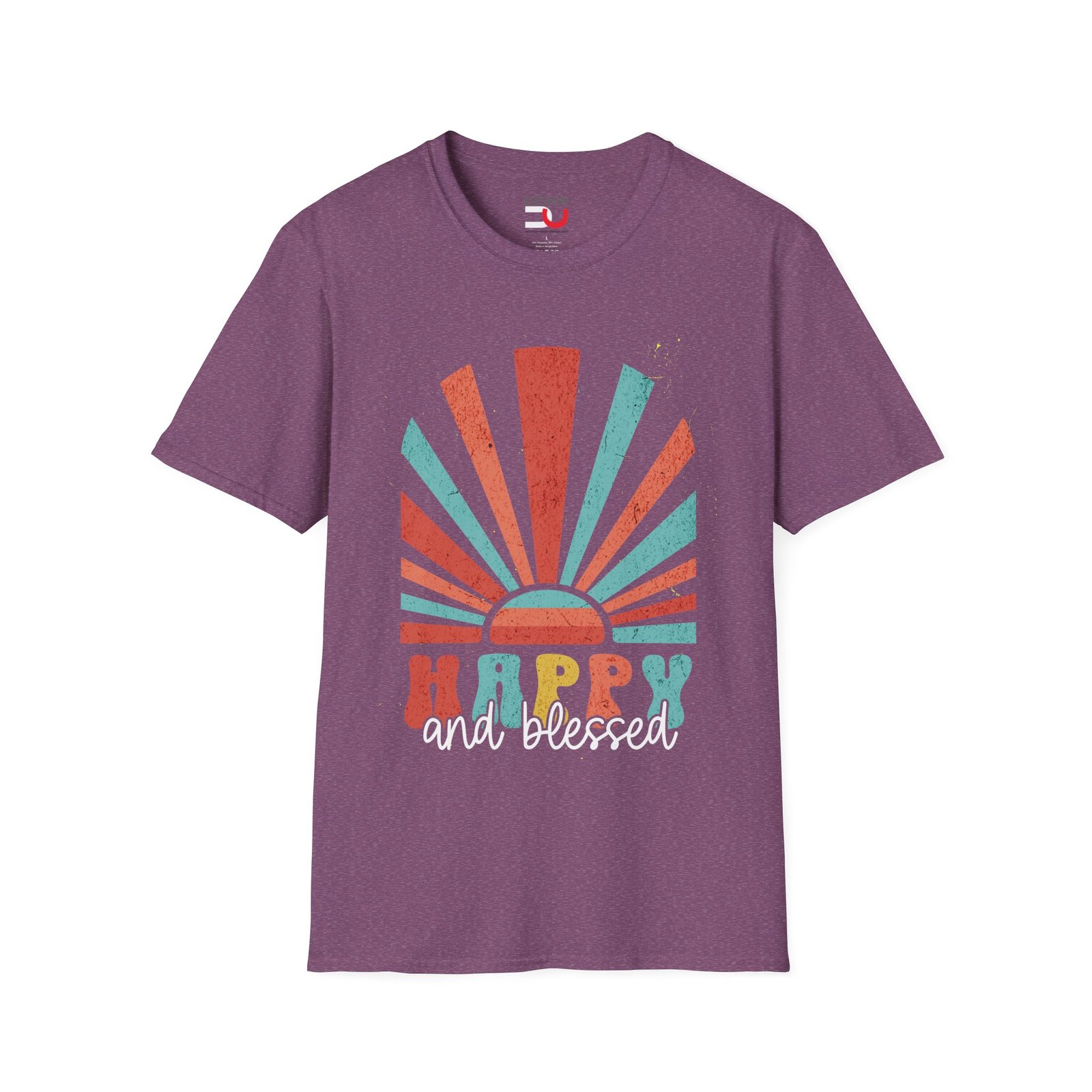 Happy and Blessed T-Shirt — Retro Sunrise Graphic Tee - Image 9