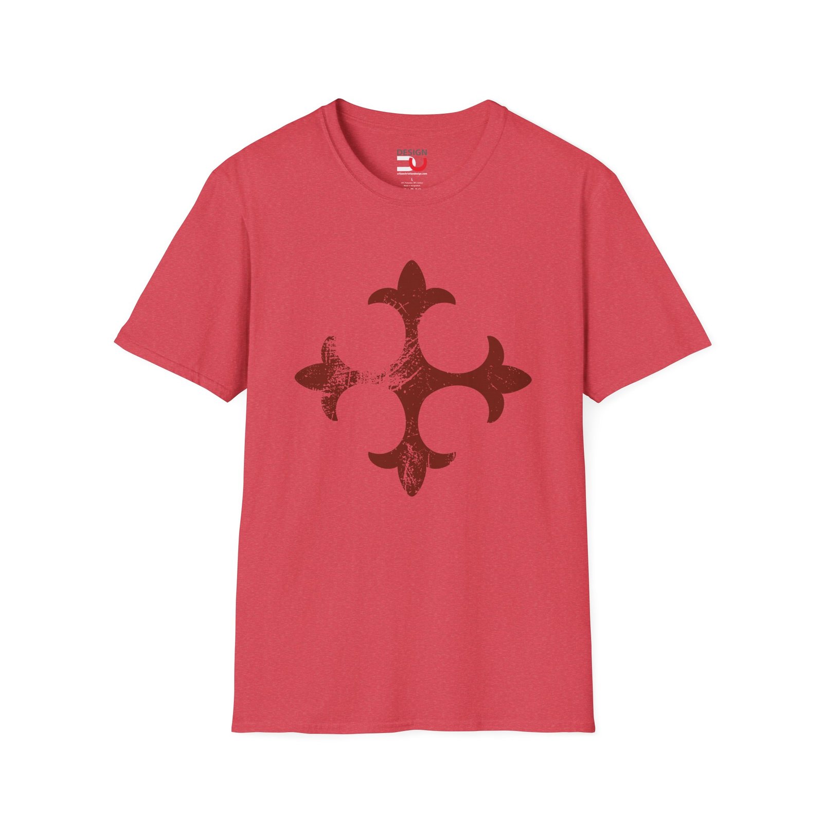 Awesome Cross Design T-Shirt - Rustic Fleur-de-Lis Tee - Image 3
