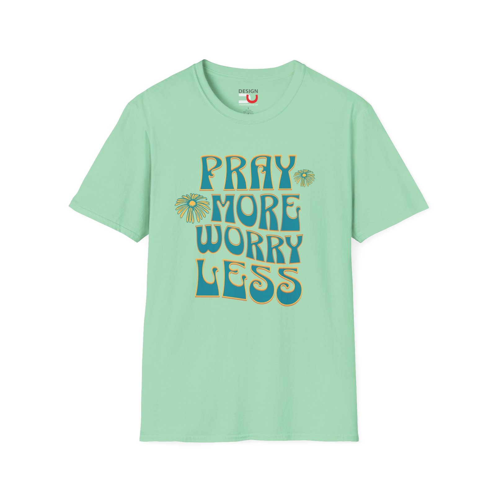 Pray More Worry Less T-Shirt — Floral Retro Christian Faith Tee - Image 2