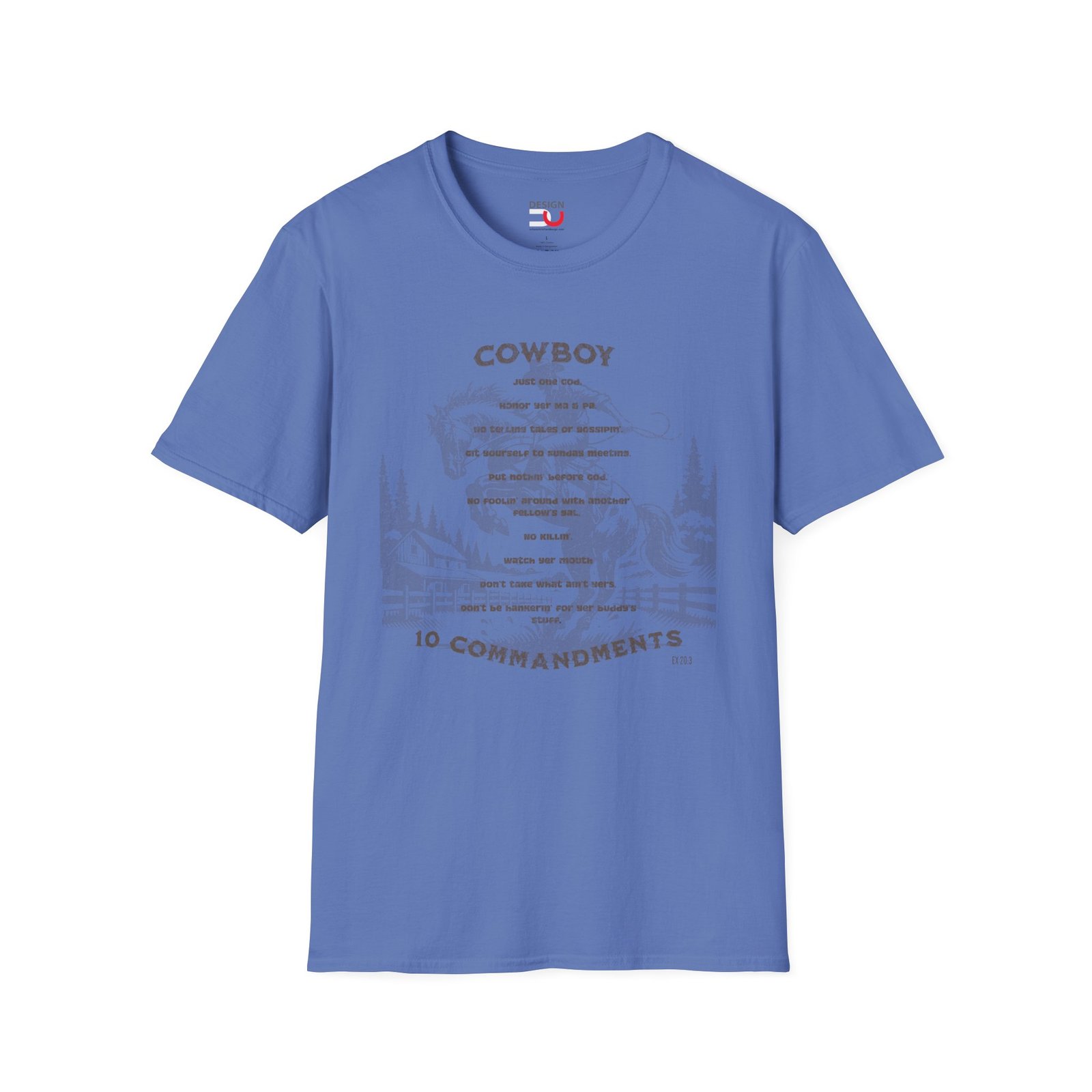 Funny Christian Country 10 Commandments Vintage T-Shirt - Image 3