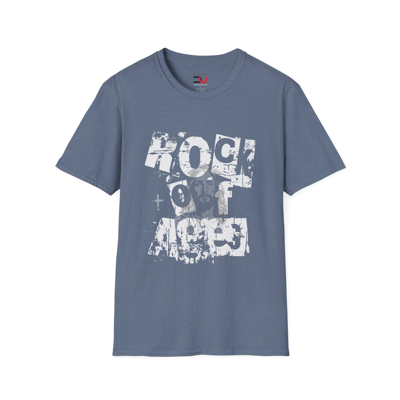 Rock Of Ages T-Shirt — Retro Distressed Jesus Christian Tee - Image 4