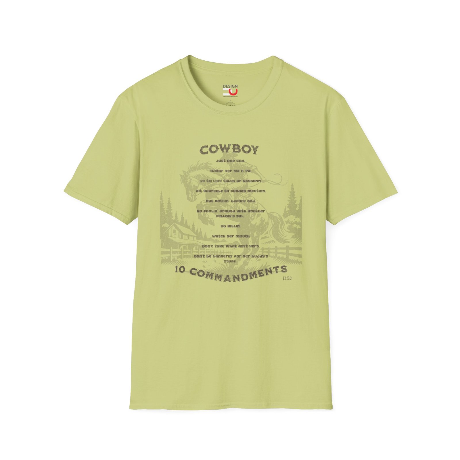 Funny Christian Country 10 Commandments Vintage T-Shirt - Image 4