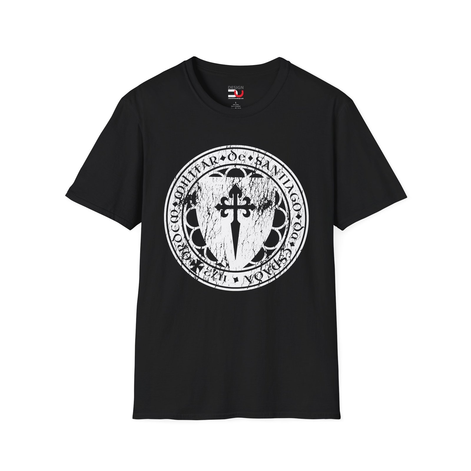 Camino de Santiago T‑Shirt — Vintage Pilgrim Spanish Christian Cross Tee - Image 2