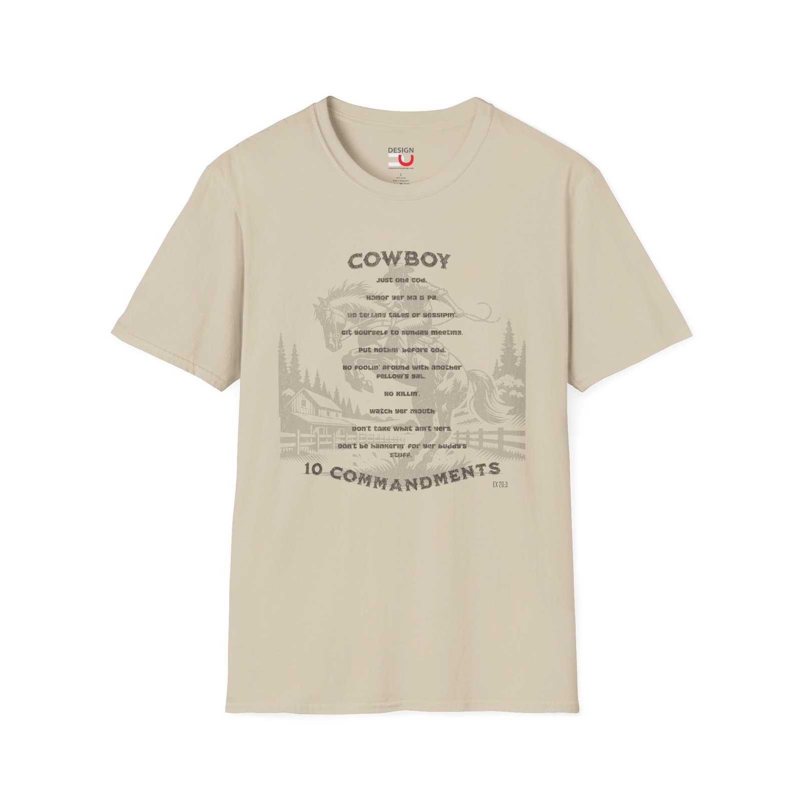 Funny Christian Country 10 Commandments Vintage T-Shirt
