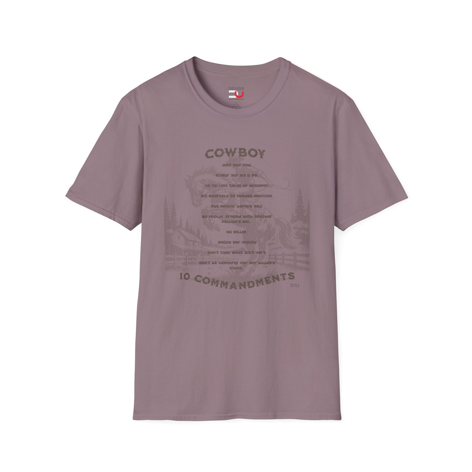 Funny Christian Country 10 Commandments Vintage T-Shirt - Image 6