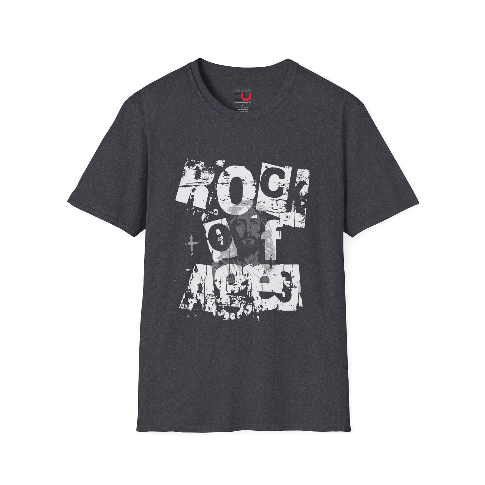 Rock Of Ages T-Shirt — Retro Distressed Jesus Christian Tee