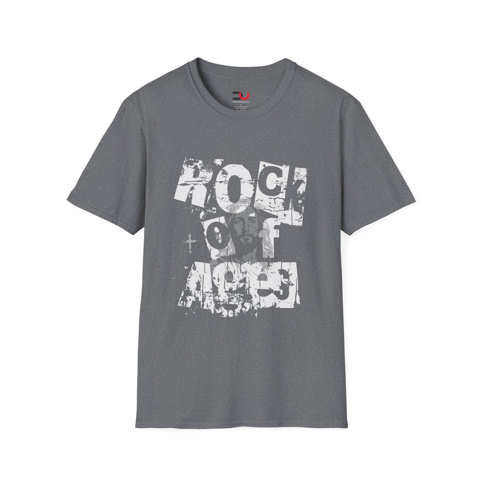 Rock Of Ages T-Shirt — Retro Distressed Jesus Christian Tee - Image 2