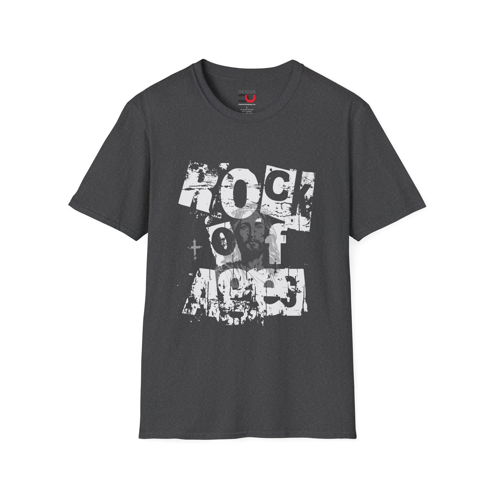 Rock Of Ages T-Shirt — Retro Distressed Jesus Christian Tee - Image 3