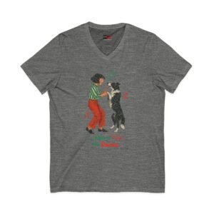 .. a time to dance Ecc. 3:4 — Christian V-Neck Dancing Girl & Dog